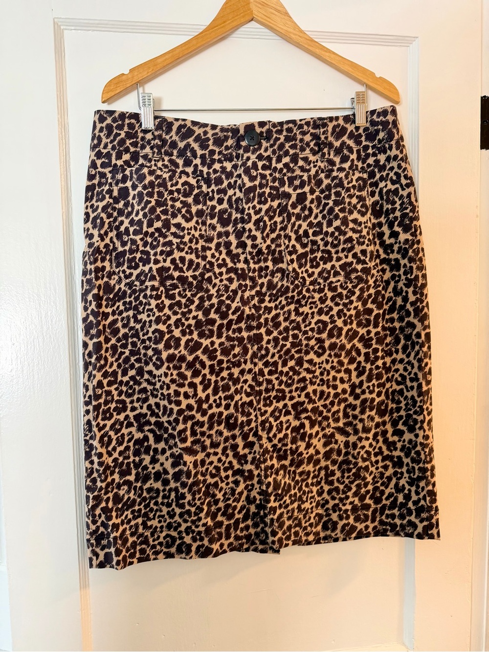 Anthropologie Leopard Print Pencil Skirt in Brown and Black